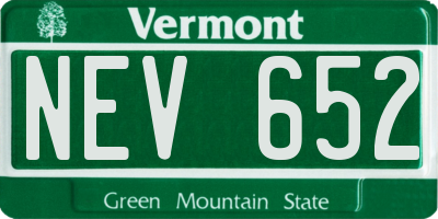 VT license plate NEV652