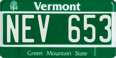 VT license plate NEV653