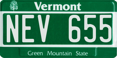VT license plate NEV655