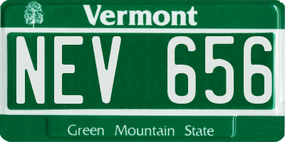 VT license plate NEV656