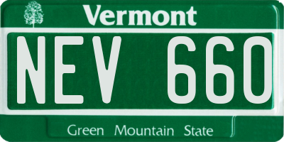 VT license plate NEV660