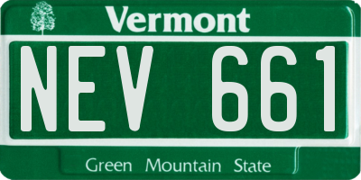 VT license plate NEV661