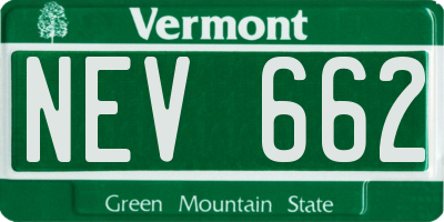 VT license plate NEV662