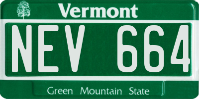 VT license plate NEV664
