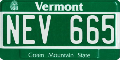 VT license plate NEV665