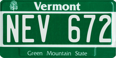 VT license plate NEV672