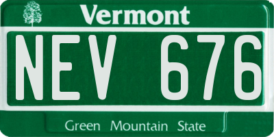 VT license plate NEV676