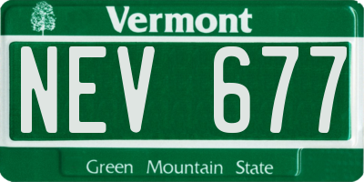 VT license plate NEV677