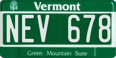 VT license plate NEV678