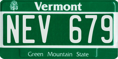 VT license plate NEV679
