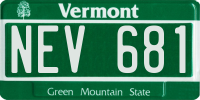 VT license plate NEV681