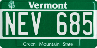 VT license plate NEV685