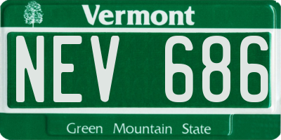 VT license plate NEV686