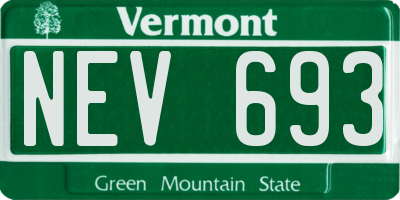 VT license plate NEV693
