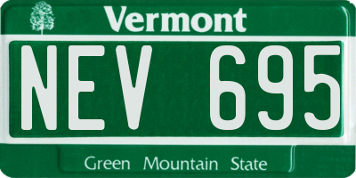 VT license plate NEV695