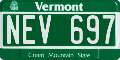 VT license plate NEV697