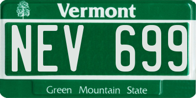 VT license plate NEV699
