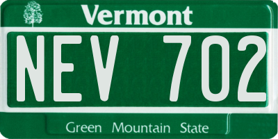 VT license plate NEV702