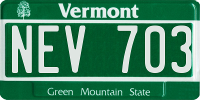 VT license plate NEV703
