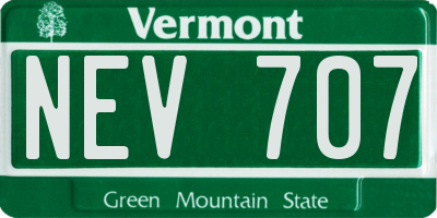 VT license plate NEV707
