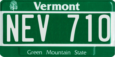 VT license plate NEV710