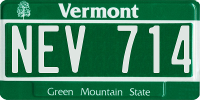 VT license plate NEV714
