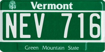VT license plate NEV716