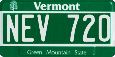 VT license plate NEV720