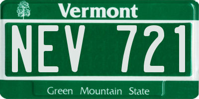 VT license plate NEV721