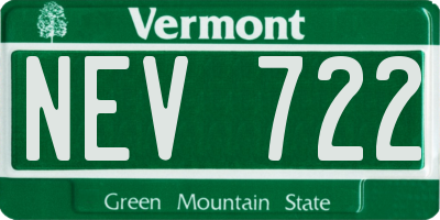 VT license plate NEV722