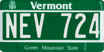 VT license plate NEV724