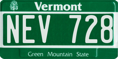 VT license plate NEV728