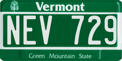 VT license plate NEV729