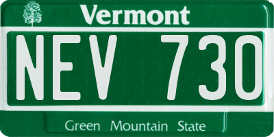 VT license plate NEV730