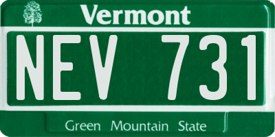 VT license plate NEV731