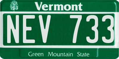 VT license plate NEV733