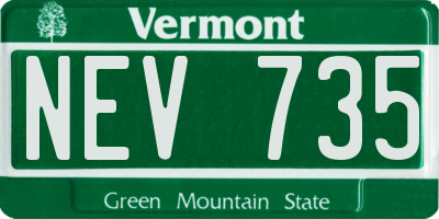 VT license plate NEV735