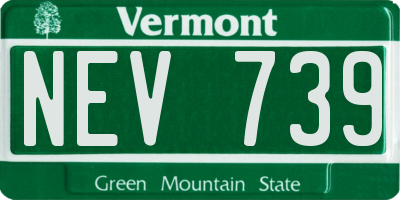 VT license plate NEV739