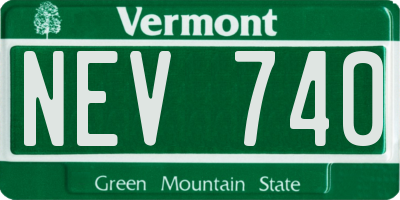 VT license plate NEV740