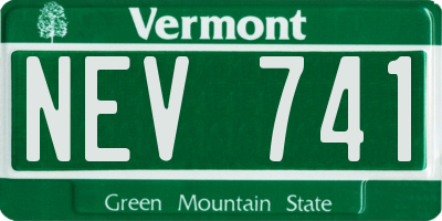 VT license plate NEV741