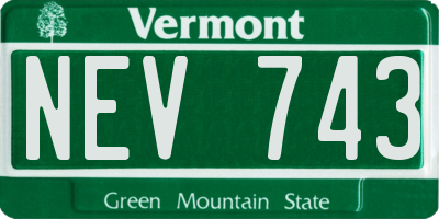 VT license plate NEV743