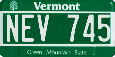 VT license plate NEV745