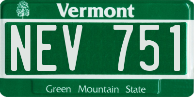 VT license plate NEV751