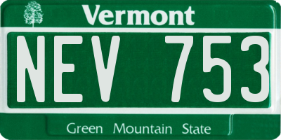 VT license plate NEV753