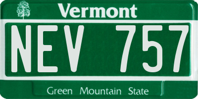 VT license plate NEV757