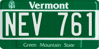 VT license plate NEV761
