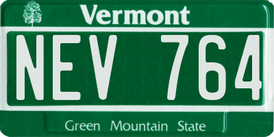 VT license plate NEV764