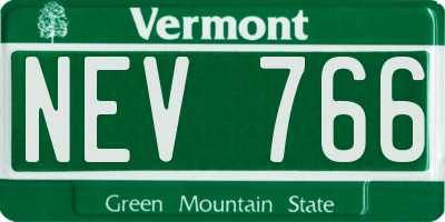 VT license plate NEV766
