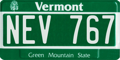 VT license plate NEV767