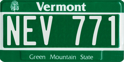 VT license plate NEV771